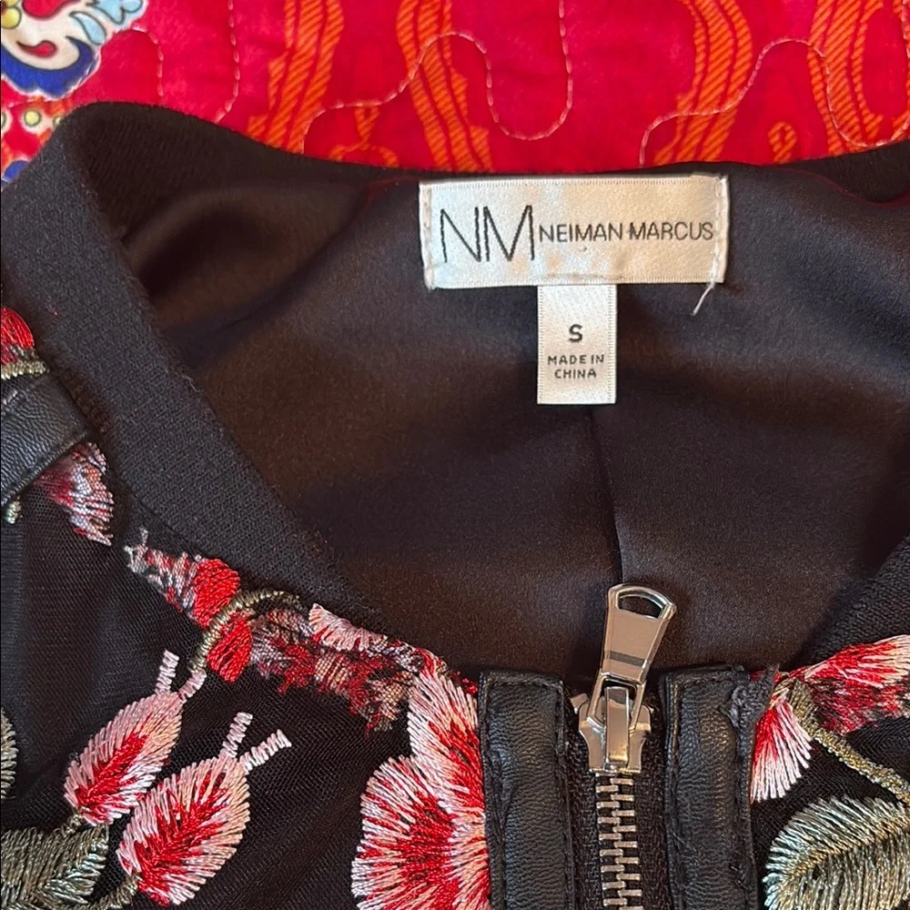 Boho Embroidered Bomber Jacket by Neiman Marcus - Picture 5 of 5
